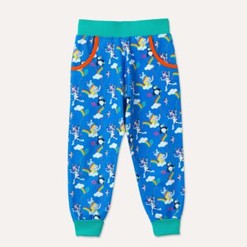 Organic Kids Joggers With Puffins, Zebras And Elephants, 2 of 6
