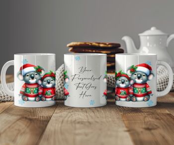 Personalised Koala Love Couple In Christmas Jumpers Mug B, 2 of 2