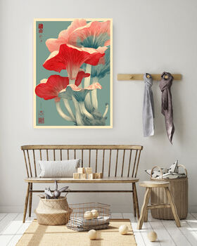 Japanese Vintage Mushrooms Art Print, 3 of 4