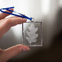 Oak Leaf Hand Engraved Glass Hanging Decoration, thumbnail 3 of 7