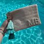 Personalised Straw Patch Pouch Wristlet Clutch Bag, thumbnail 2 of 6