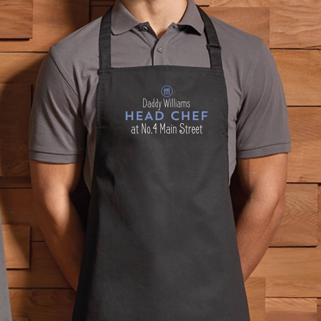 Personalised Head Chef Street Address Apron, 1 of 5