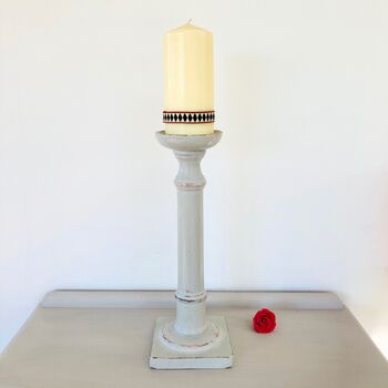 Hand Painted Extra Large Vintage Pillar Candle Holder, 2 of 6