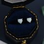 White Opal Stud Earrings In Sterling Silver, thumbnail 8 of 12