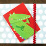 Mini Colourful Crocodile Greetings Card, thumbnail 1 of 5