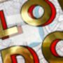 London Gold Leaf On Glass Retro Sign, thumbnail 4 of 4