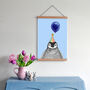 Baby Penguin With Balloon Personalised Children's Print, thumbnail 4 of 7