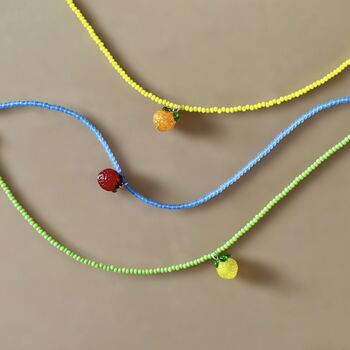 Colourful Beaded Fruit Charm Necklace, 2 of 3
