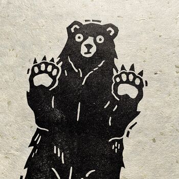 Bear Original Lino Print, 3 of 3