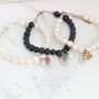 Personalised Pearl, Tag Charm And Birthstone Bracelet, thumbnail 6 of 11