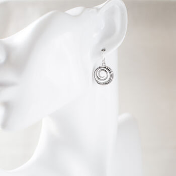 Silver Plated Spiral Earrings, 7 of 9
