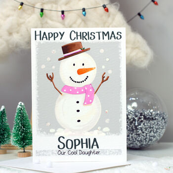 Personalised Snowman Christmas Card, 10 of 12