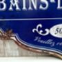 Large 51cm Blue French “Bain Douches” Bath Shower Metal Sign, thumbnail 5 of 8