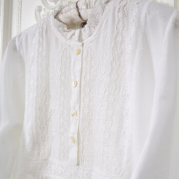 Polo Long Sleeve White Cotton Nightdress, 4 of 5