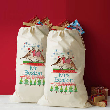 Personalised Mr And Mrs Christmas Sacks, 2 of 8