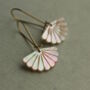 Mother Of Pearl Bridal Art Deco Scallop Earrings, thumbnail 10 of 11