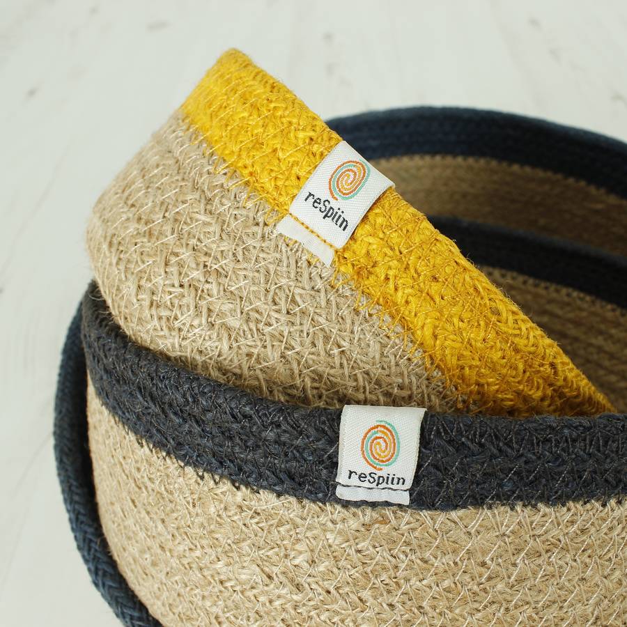 shallow jute baskets by green tulip ethical living