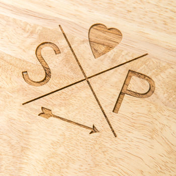 Personalised Follow Your Heart Couples Chopping Board, 3 of 5