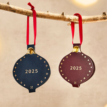 Personalised 2025 Memories Leather Photo Bauble, 4 of 7