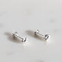 Sterling Silver Molten Textured Stud Earrings, thumbnail 4 of 9