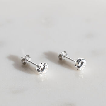 Sterling Silver Molten Textured Stud Earrings, 4 of 9