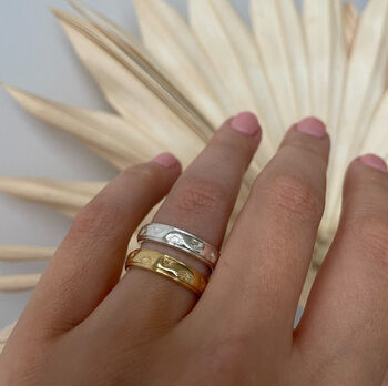 Engraved Palm Band Ring In 14k Gold Vermeil Plated, 3 of 9