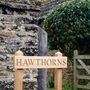 Premium Engraved Oak Free Standing House Sign, thumbnail 1 of 4
