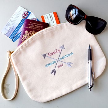 Personalised Embroidered Travel Pouch, 2 of 2