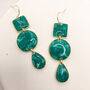 Geometric Green Statement Earring, Clay And Resin, thumbnail 1 of 10