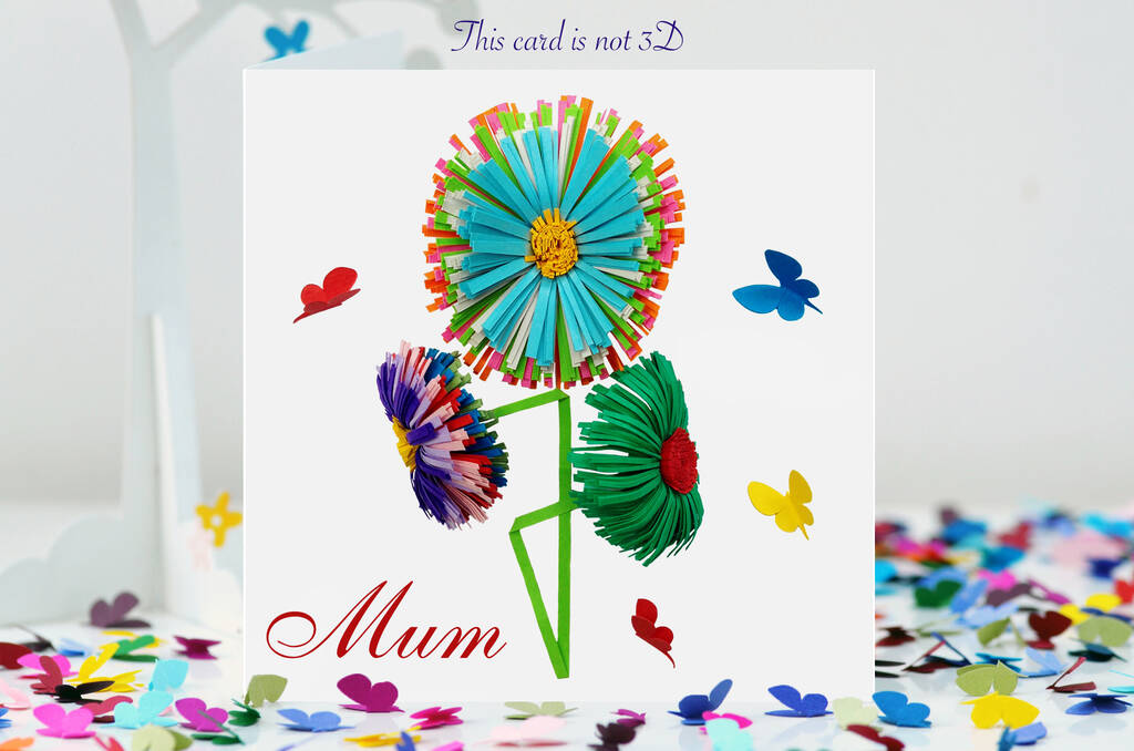 Daisy Mum Card Butterfly Mum Card By Inkywool Butterfly Art