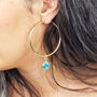 18k Gold Vermeil Plated Birthstone Large Hoops, thumbnail 2 of 8