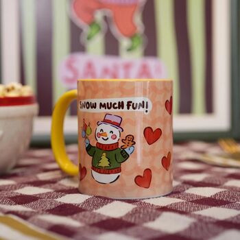 Snow Much Fun Mug – Cute Christmas Snowman Cup, 3 of 5