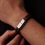 Silver Clasp Custom Brown Leather Bracelet, thumbnail 2 of 12