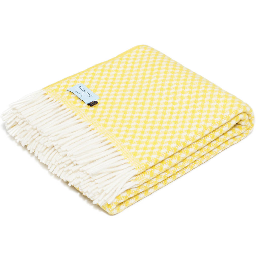 wool picnic blanket leather straps/waterproof backing by atlantic