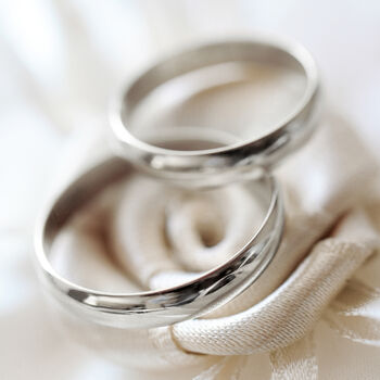 Classic 9ct White Gold D Shape Wedding Band Ring 3mm, 4 of 5