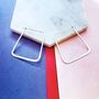 Sterling Silver Hammered Square Hoop Earrings, thumbnail 2 of 6