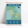 Pennine Way Map Art Print With Tick List, thumbnail 5 of 7