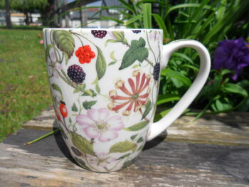 Set Of Six China Aspen Mugs In Hedgerow Design, 8 of 8