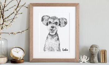 Personalised Pet Dog Portrait Sketch, 10 of 12