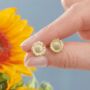 Sunflower Solid Gold Stud Earrings, thumbnail 1 of 6