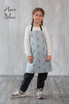 Cat Apron For Kids | Personalised Toddler Aprons With Dog, Bunny And Duck Prints, 3 of 12
