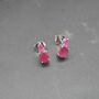 Ruby Silver Stud Earrings, July Birthstone Jewelry, thumbnail 3 of 8