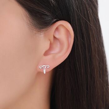 Sterling Silver Female Anatomy Stud Earrings, 5 of 12