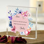 Personalised Floral Love Message Acrylic Block Keepsake Gift, thumbnail 1 of 2