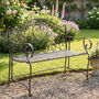 Vintage Brown Scrolled Iron Garden Bench, thumbnail 1 of 7