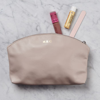 Personalised Leather Makeup Zip Bag, 3 of 7