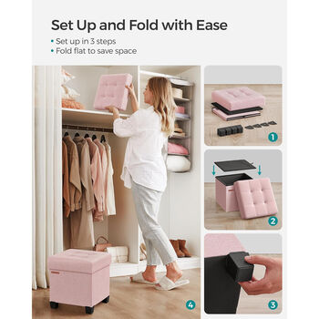 Foldable Storage Ottoman Footrest Bench, 8 of 9