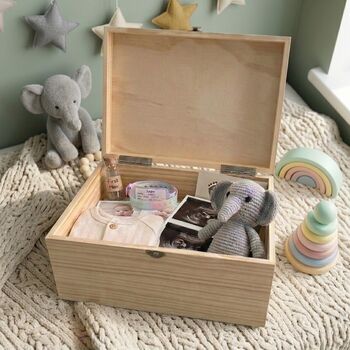 Personalised Initial Baby Keepsake Box Various Colours, 2 of 12