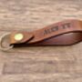 Personalised Burnt Tan Distressed Leather Keyring, thumbnail 5 of 9