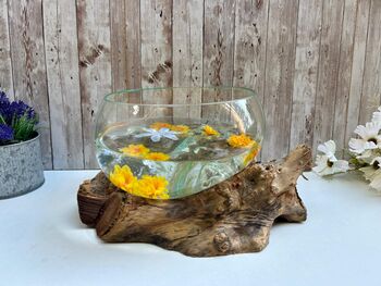 Large Driftwood Molten Glass Bowl Fruit Nuts Food Bowl Handmade Decor 24 28cm, 4 of 9